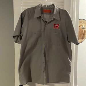 Mens Miller High Life button up “work” shirt